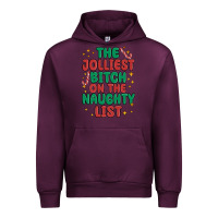 Mauve Wine the jolliest bitch on the naughty list Urban Hoodie - MaliasSmallBusiness