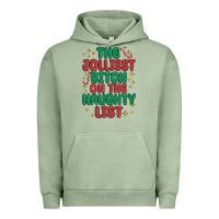 Pigment Oil Green the jolliest bitch on the naughty list Urban Hoodie - MaliasSmallBusiness
