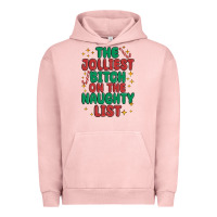 Pigment Salmon the jolliest bitch on the naughty list Urban Hoodie - MaliasSmallBusiness