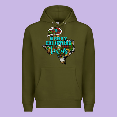 Premium Hoodie Merry Christmas Texas Map