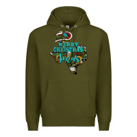 Army Green Merry Christmas Texas Map Premium Hoodie - RanaPortraitStore