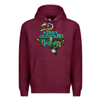 Burgundy Merry Christmas Texas Map Premium Hoodie - RanaPortraitStore