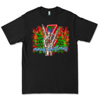 Black punk rock Merry Christmas Premium Tee - CowhideDigitalArt