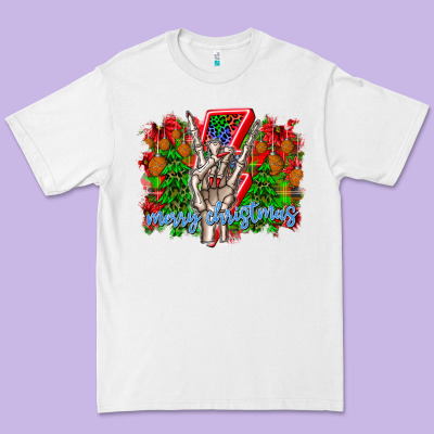 Punk Rock Merry Christmas Premium Tee Designed By Cowhidedigitalart
