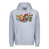 Heather Grey alaskan husky dog coffee cups Premium Hoodie - texasbilliewilder