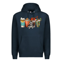 Navy alaskan husky dog coffee cups Premium Hoodie - texasbilliewilder