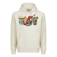 Oatmeal Heather alaskan husky dog coffee cups Premium Hoodie - texasbilliewilder