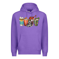 Purple alaskan husky dog coffee cups Premium Hoodie - texasbilliewilder