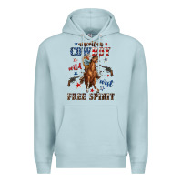 Blue Mist american cowboy wild west free spirit Premium Hoodie - texasbilliewilder