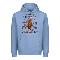 Colony Blue american cowboy wild west free spirit Premium Hoodie - texasbilliewilder