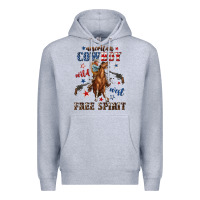 Heather Grey american cowboy wild west free spirit Premium Hoodie - texasbilliewilder