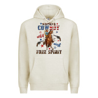 Oatmeal Heather american cowboy wild west free spirit Premium Hoodie - texasbilliewilder