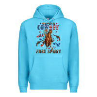 Ocean Blue american cowboy wild west free spirit Premium Hoodie - texasbilliewilder