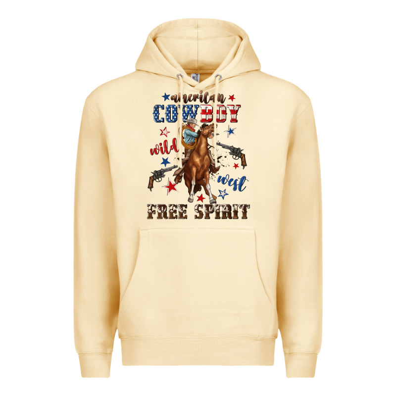 American Cowboy Wild West Free Spirit Premium Hoodie by texasbilliewilder | Teevron
