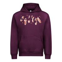 Mauve Wine ballerina ballet shoes Urban Hoodie - MaliasSmallBusiness