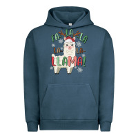 Pigment Midnight Navy fa la la llama Urban Hoodie - MaliasSmallBusiness