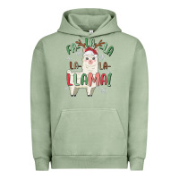 Pigment Oil Green fa la la llama Urban Hoodie - MaliasSmallBusiness