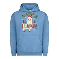 Pigment Pebble Blue fa la la llama Urban Hoodie - MaliasSmallBusiness