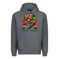 Rock Merry Christmas Farm Truck With Baby Cow Premium Hoodie - RanaPortraitStore