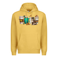 Antique Gold australian shepherd dog coffee cups Premium Hoodie - texasbilliewilder