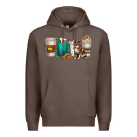 Coffee australian shepherd dog coffee cups Premium Hoodie - texasbilliewilder