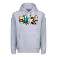 Heather Grey australian shepherd dog coffee cups Premium Hoodie - texasbilliewilder