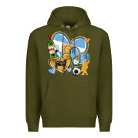 Army Green argentina  hearts Premium Hoodie - texasbilliewilder