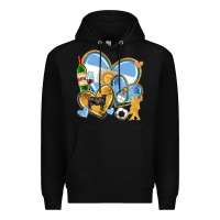 Black argentina  hearts Premium Hoodie - texasbilliewilder