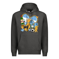 Charcoal Heather argentina  hearts Premium Hoodie - texasbilliewilder