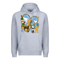 Heather Grey argentina  hearts Premium Hoodie - texasbilliewilder