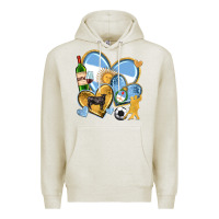 Oatmeal Heather argentina  hearts Premium Hoodie - texasbilliewilder