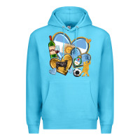 Ocean Blue argentina  hearts Premium Hoodie - texasbilliewilder