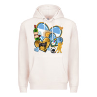 Pale Pink argentina  hearts Premium Hoodie - texasbilliewilder