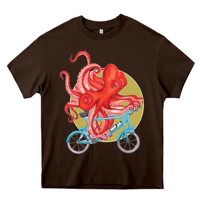 Cycling Octopus Heavy Core Tee by Bettercallsaul | Teevron