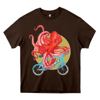 Chocolate Brown Cycling octopus Heavy Core Tee - Bettercallsaul