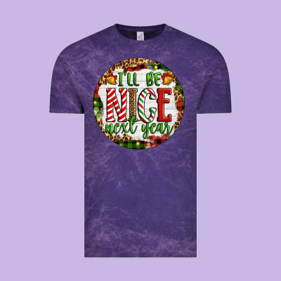 Christmas I'll Be Nice Next Year Vintage Tee Designed By Artiststas
