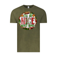 Vintage Olive Christmas i'll be nice next year Vintage Tee - Artiststas