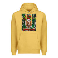 Antique Gold Western Merry Christmas Longhorn Cow Premium Hoodie - RanaPortraitStore