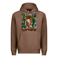 Chestnut Western Merry Christmas Longhorn Cow Premium Hoodie - RanaPortraitStore