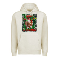 Oatmeal Heather Western Merry Christmas Longhorn Cow Premium Hoodie - RanaPortraitStore