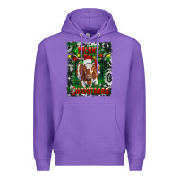 Purple Western Merry Christmas Longhorn Cow Premium Hoodie - RanaPortraitStore