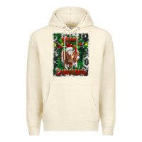 Sandshell Western Merry Christmas Longhorn Cow Premium Hoodie - RanaPortraitStore