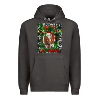 Smoke Western Merry Christmas Longhorn Cow Premium Hoodie - RanaPortraitStore
