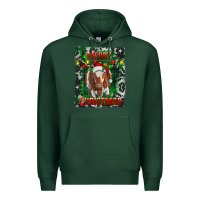 Sports Green Western Merry Christmas Longhorn Cow Premium Hoodie - RanaPortraitStore