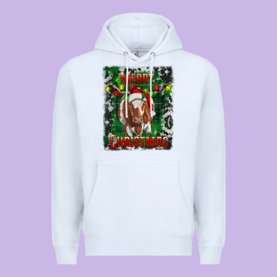 Premium Hoodie Western Merry Christmas Longhorn Cow