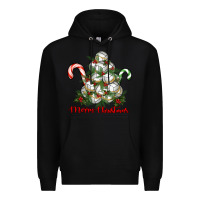 Black Merry Christmas Volleyball Premium Hoodie - RanaPortraitStore