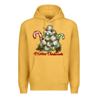 Mustard Merry Christmas Volleyball Premium Hoodie - RanaPortraitStore
