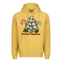 Antique Gold Merry Christmas Volleyball Premium Hoodie - RanaPortraitStore