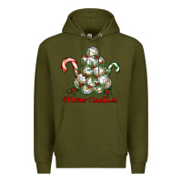 Army Green Merry Christmas Volleyball Premium Hoodie - RanaPortraitStore