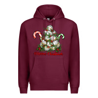 Burgundy Merry Christmas Volleyball Premium Hoodie - RanaPortraitStore